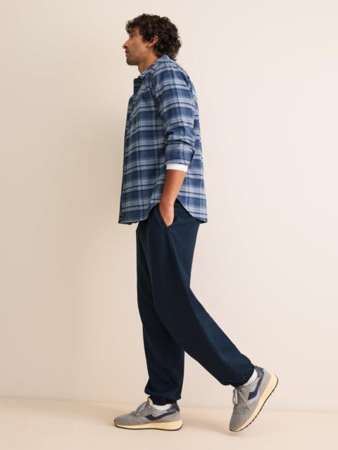 Derek Rose Harley Cotton Modal Wide Leg Sweatpants Navy Blue