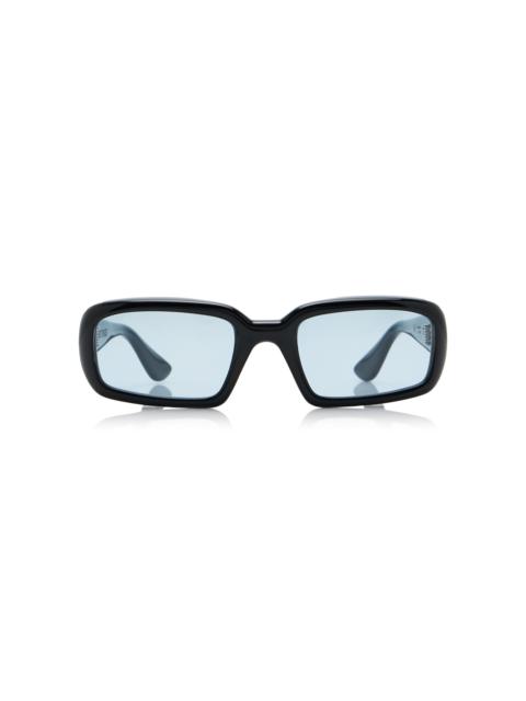 PORT TANGER Mektoub Rectangle-Frame Acetate Sunglasses black