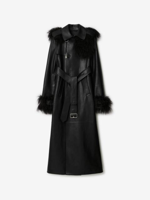 Long Leather Trench Coat