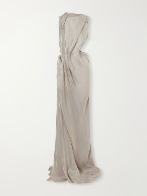 MATICEVSKI Glow Up draped metallic-satin gown Silver