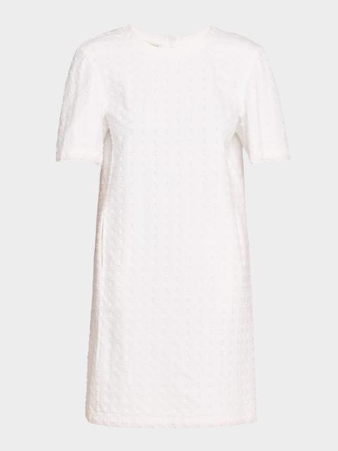 Lafayette 148 New York Embellished Cotton Denim Mini Shift Dress
