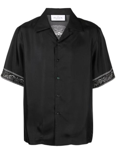 PHILIPP PLEIN skull 인쇄 실크 셔츠