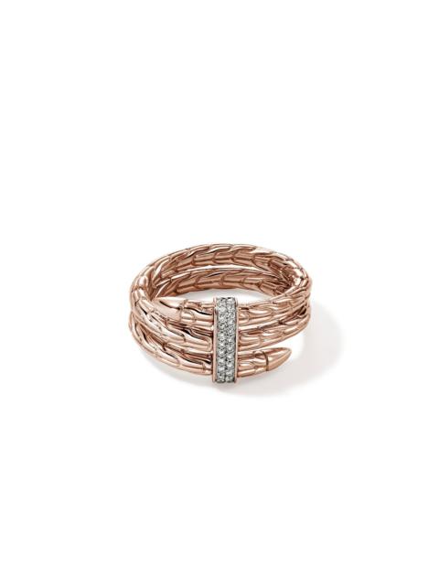 JOHN HARDY Spear Ring, Rose Gold, Diamonds, Wide