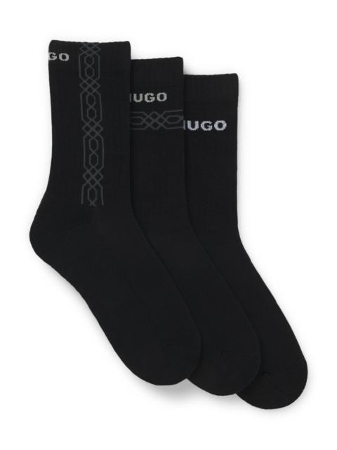 HUGO THREE-PACK OF LOGO-DETAIL SOCKS IN A SHORT LENGTH