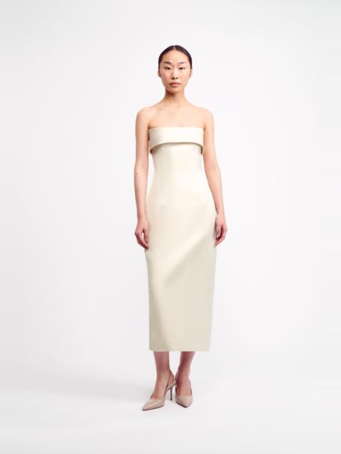 EMILIA WICKSTEAD Keeley Strapless Bridal Dress in Ivory Duchess Satin