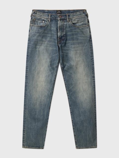 Paul Smith Slim Tapered-Fit Antique-Wash Crosshatch-Stretch Jeans