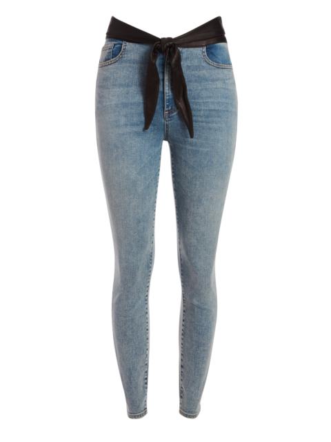 Alice + Olivia GOOD LEATHER TIE WAIST SKINNY JEAN