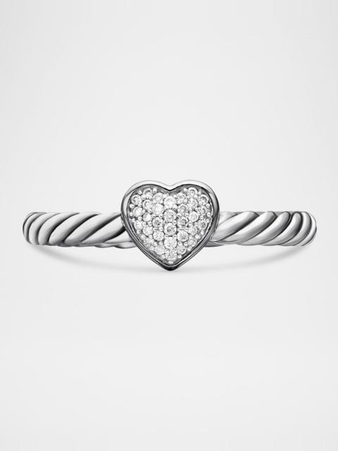 DAVID YURMAN Petite Pave Heart Ring with Diamonds