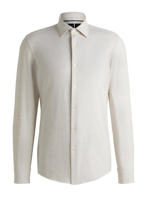 SLIM-FIT SHIRT IN PRINTED PERFORMANCE FABRIC