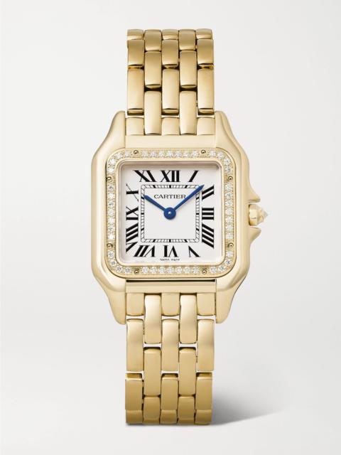 Cartier Panthère de Cartier medium 27mm 18-karat gold and diamond watch Gold