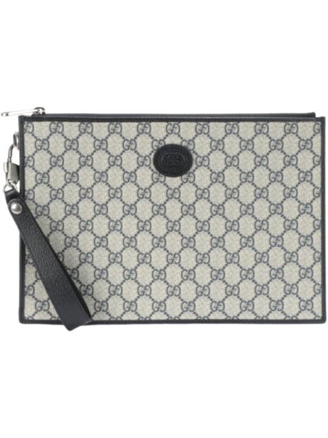 GUCCI Gucci Interlocking G Pouch Beige/Blue