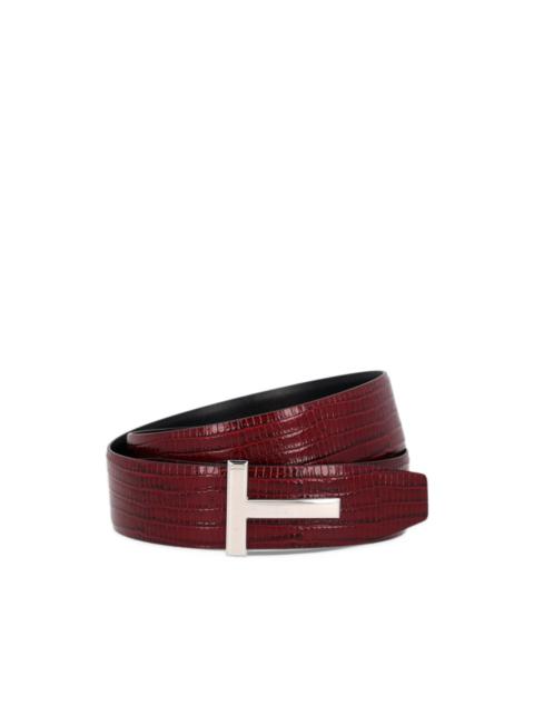 TOM FORD T-logo lizard-effect belt