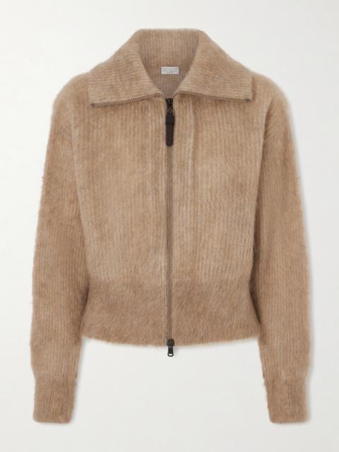 Brunello Cucinelli Ribbed Brushed-knit Zip-up Cardigan