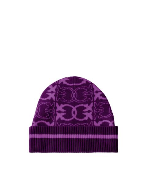 PINKO patterned ribbed beanie