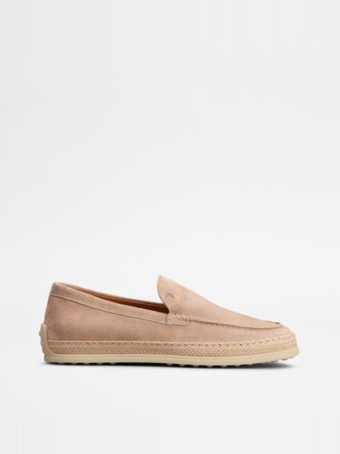 Tod's SLIPPER LOAFERS IN SUEDE - PINK