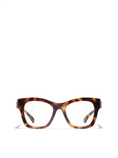 CHANEL CH3498 Butterfly-Frame Tortoiseshell Acetate Optical Glasses