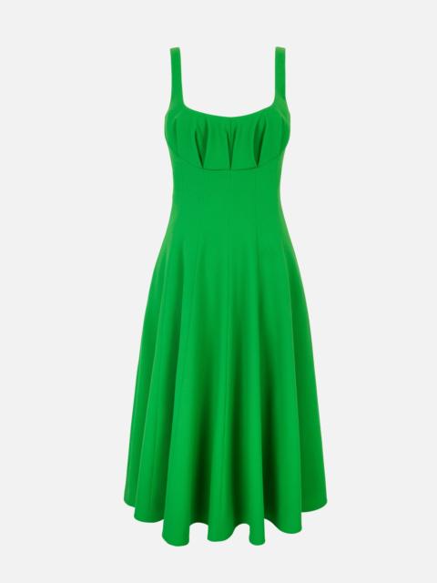 EMILIA WICKSTEAD Collins Dress In Fresh Green Single Wool Crepe