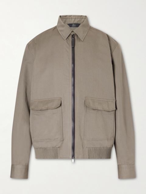 Brioni Linen and Cotton-Blend Bomber Jacket
