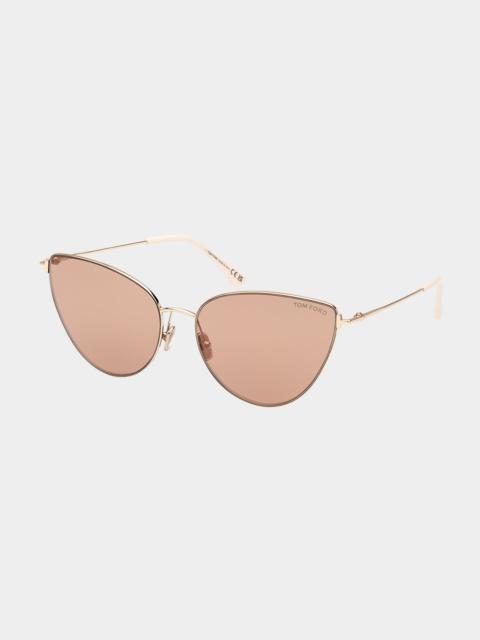 TOM FORD Anais Metal Cat-Eye Sunglasses