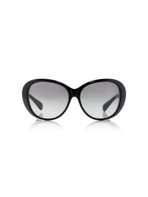 Maridan Oversized Round-Frame Acetate Sunglasses black