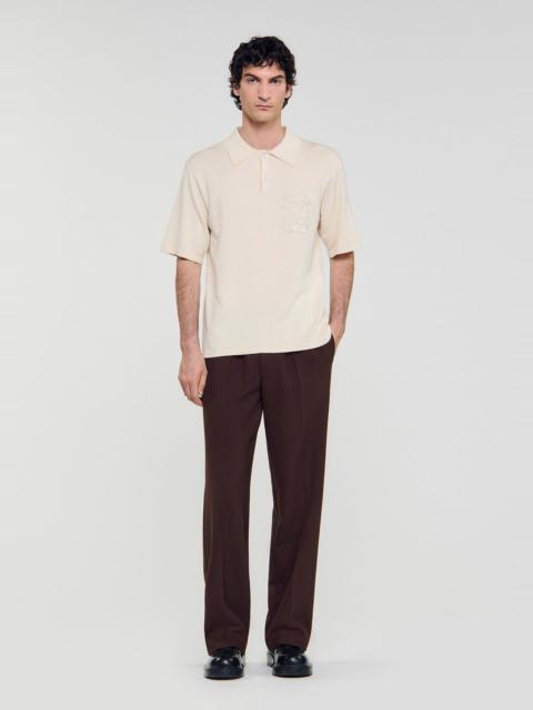 Sandro POLO WITH ROPE EMBROIDERY