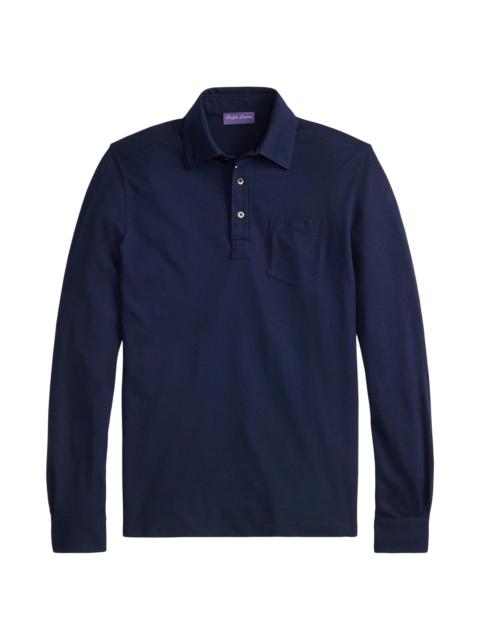 Ralph Lauren Men's Cotton-Cashmere Piqué Polo Shirt - Classic Chairman Navy