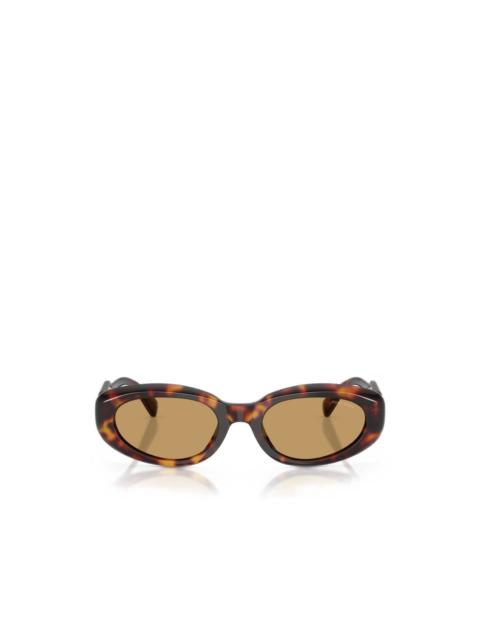 Miu Miu tortoiseshell-effect oval-frame sunglasses