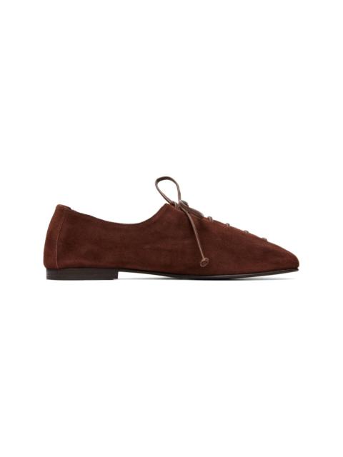 HEREU Brown Plegada Suede Oxfords