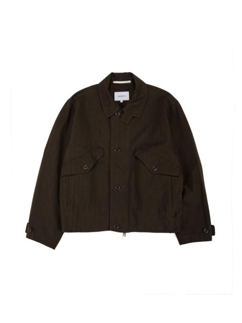 NORSE PROJECTS Vandel Herringbone Twill Flight Jacket Delicioso Brown