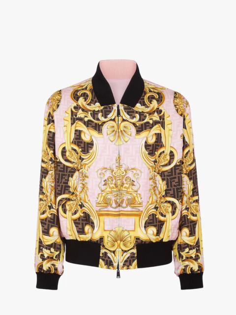 FENDI Fendace multicolor silk bomber jacket