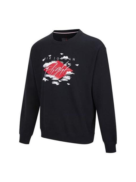 Jordan Men's Air Jordan Logo Alphabet Embroidered Sports Round Neck Pullover Black DH9036-010