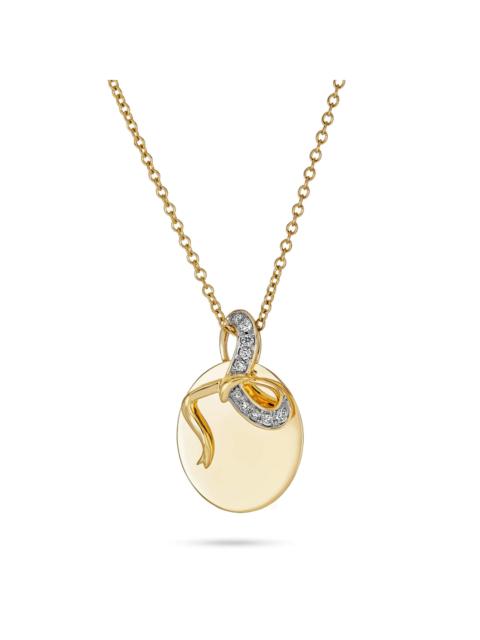 STONE AND STRAND Bow Nouveau Medallion Necklace