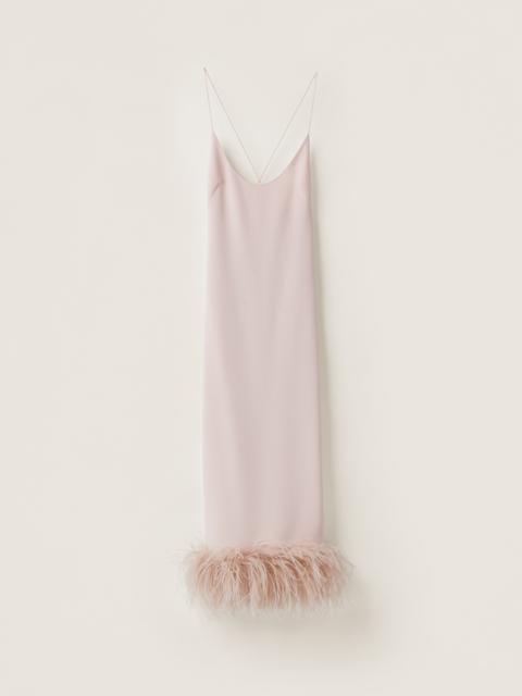 Miu Miu Stretch cady dress with feathers