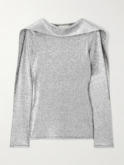 LIBEROWE Roberta Scarf-detailed Metallic Knitted Top