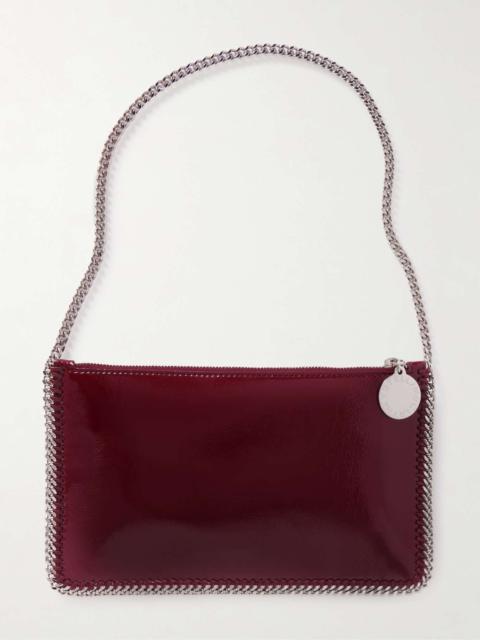 Crinkled patent vegetarian leather shoulder bag Burgundy