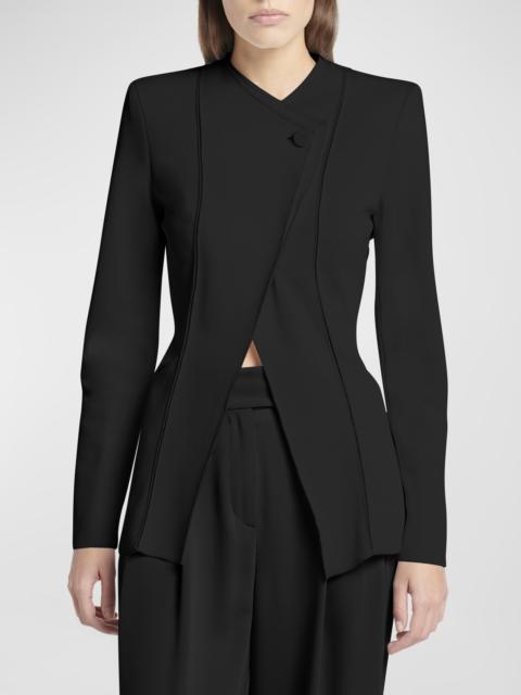 GIORGIO ARMANI Stretch Viscose Asymmetrical Knit Jacket