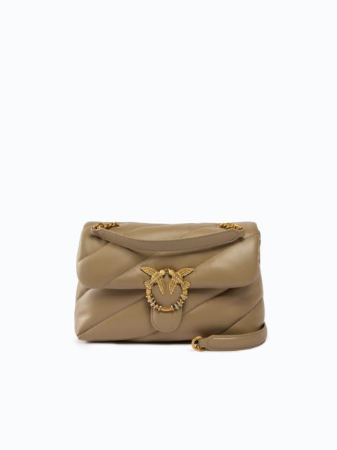 PINKO LOVE BAG PUFF MEDIUM CROSSBODY BAG IN QUILTED NAPPA LEATHER WITH JEWEL BUCKLE