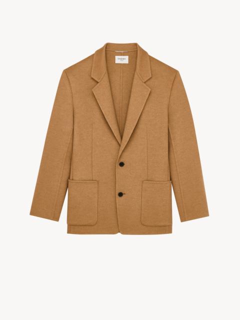 SAINT LAURENT SINGLE-BREASTED JACKET IN WOOL AND CASHMERE FELT