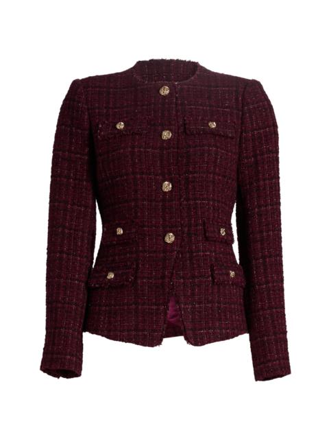 GENERATION LOVE Women's Havana Cotton-Blend Metallic Tweed Jacket - Malbec Multi