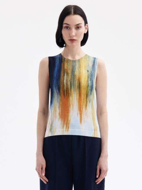 Oscar de la Renta ABSTRACT BRUSHSTROKE PRINTED TANK