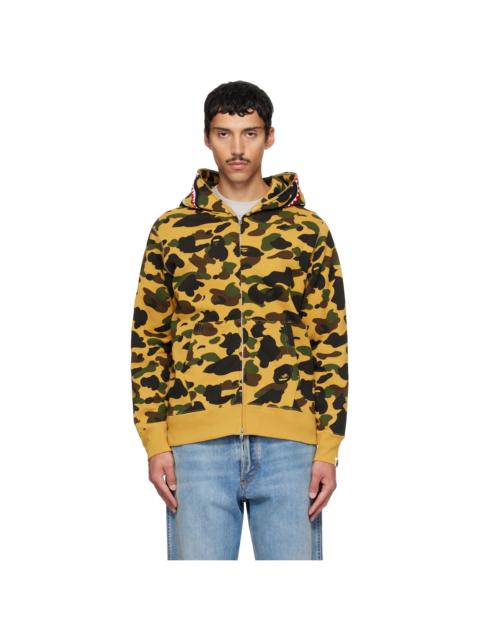 A BATHING APE® Yellow 1st Camo Shark Full Zip Hoodie