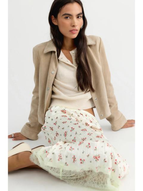 FREE PEOPLE Piper Crinkle Column Midi Skirt