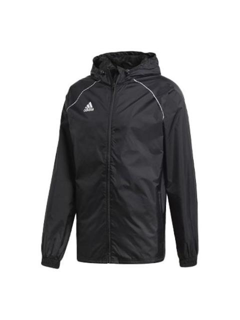 adidas Core18 Rn Jkt Woven hooded Soccer/Football Logo Jacket Black CE9048