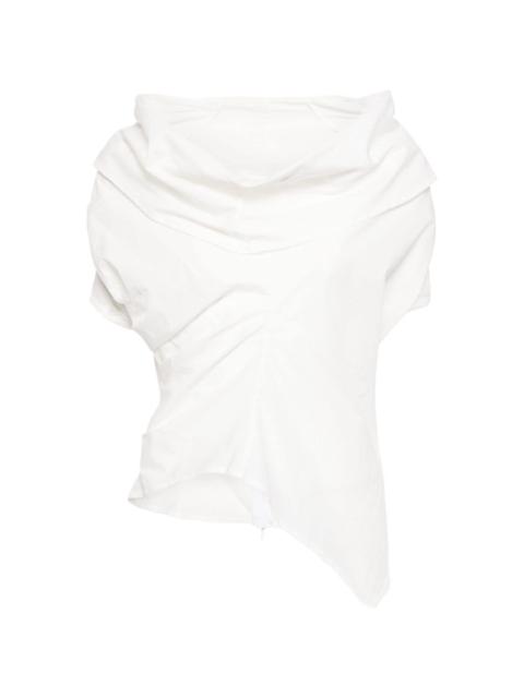 Marc Le Bihan draped asymmetric cotton blouse