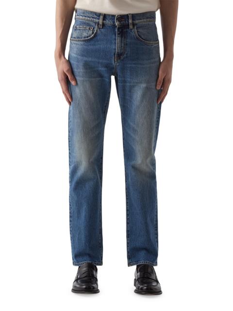 BLK DNM Men's Washed Denim Mid-Rise Straight-Leg Jeans - Vintage Blue