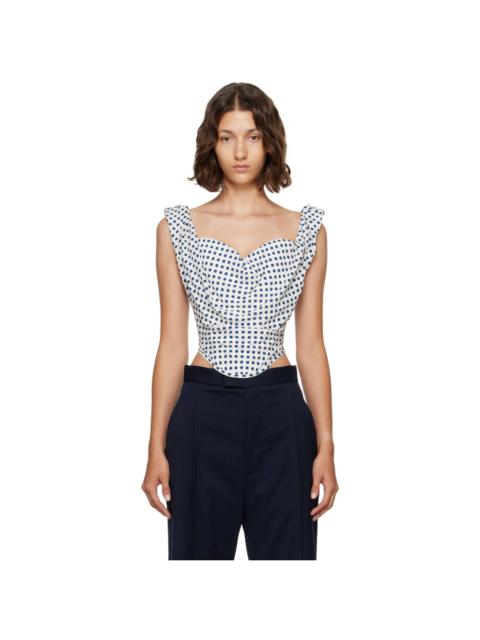 Vivienne Westwood White & Navy Sunday Corset Top