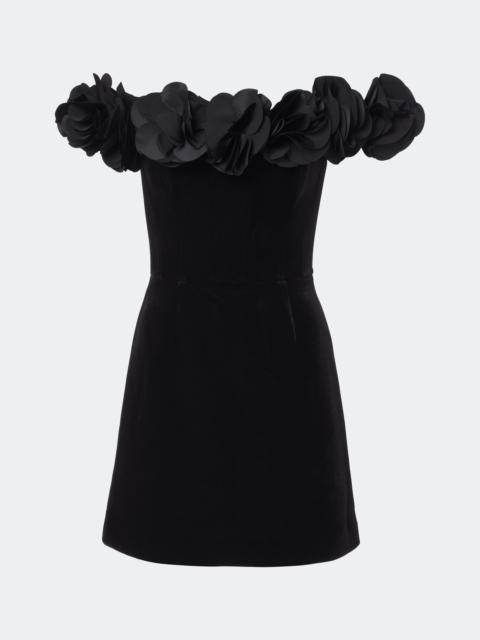 REBECCA VALLANCE Charles floral-appliqué bustier dress