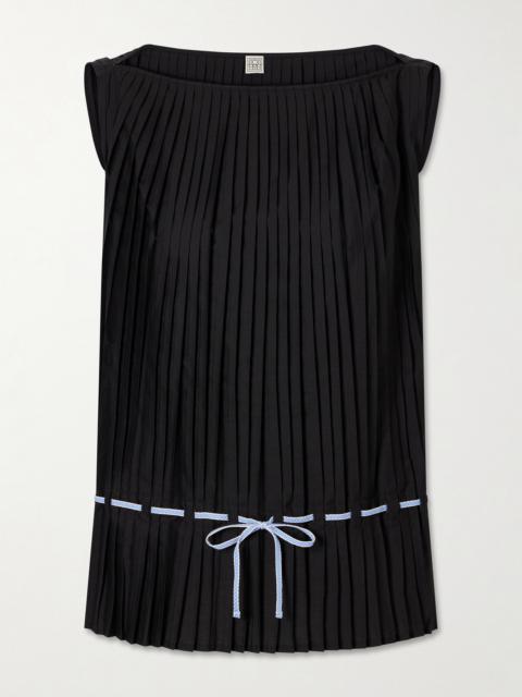 TOTEME Belted Pleated Poplin Blouse