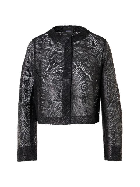 AKRIS Women's Haron Lacquered Lace Short Jacket - Black