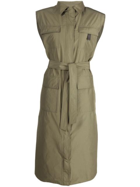 Brunello Cucinelli belted-waist sleeveless coat
